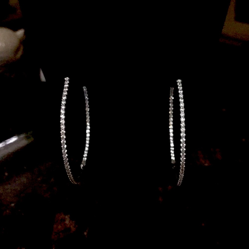 Ladies Large cz hoops